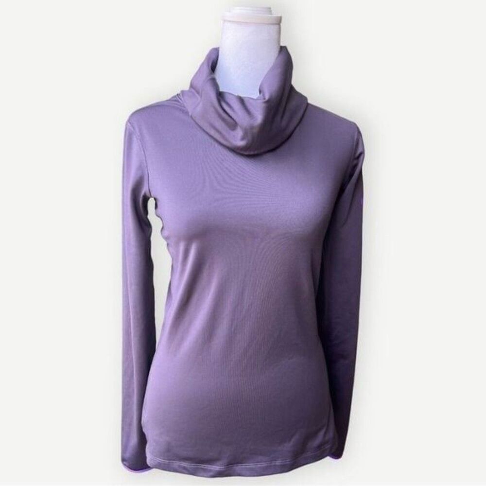 Nike Dri-Fit Long Sleeve Purple Pullover Cowlneck Top with Thumb Holes. Small.